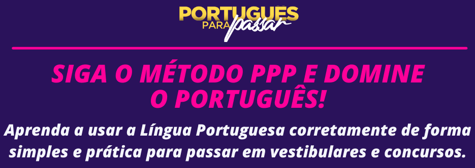 Banner do curso de português para passar