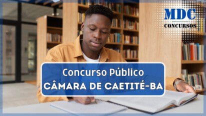 Jovem estudante aprendendo na biblioteca | Concurso Câmara de Caetité – BA 2025