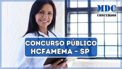 Médica vestindo jaleco branco com estetoscópio | HCFAMEMA – SP abre 333 vagas em concurso público com salários de até R$ 9,4 mil