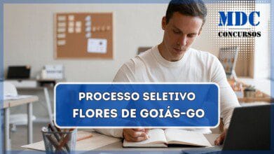 Homem de vista frontal tomando notas no escritório | PSS em Flores de Goiás/GO oferece 59 vagas (foto: Freepik/Montagem)