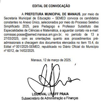 Processo Seletivo Semed Manaus 2025: Resultado Final e Convocação Divulgados 2 Processo Seletivo Semed Manaus 2025: Resultado Final e Convocação Divulgados
