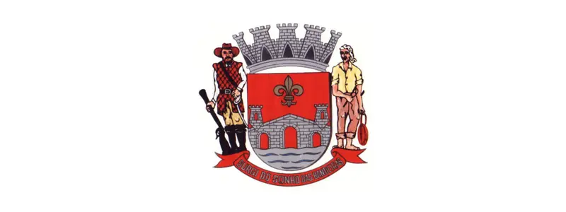 Anhembi/SP abre concurso com 46 vagas imediatas de até R$ 5,2 mil 1 Brasão da Prefeitura de Anhembi/SP com escudo vermelho e cinza, castelo ao centro, flor-de-lis, coroa mural no topo e duas figuras humanas laterais representando personagens históricos.