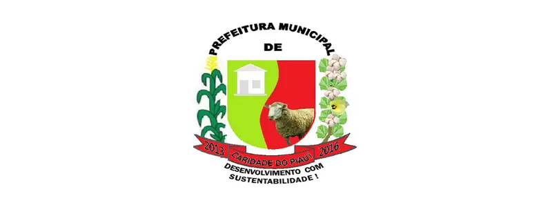 Caridade do Piauí lança processo seletivo com 239 vagas imediatas 1 Brasão da Prefeitura Municipal de Caridade do Piauí com escudo colorido, milho, casa, ovelha, flores e faixa “Desenvolvimento com Sustentabilidade”