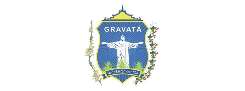 Prefeitura de Gravatá-PE abre Processo Seletivo c/ 154 Vagas 1 Brasão da cidade de Gravatá-PE com imagem de Cristo de braços abertos, vegetação ao redor e a data 15 de março de 1893.