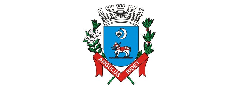 Itanhaém/SP oferece salários de até R$ 3.416,00 em processo seletivo 1 Brasão de Itanhaém/SP com escudo azul, lua, flor-de-lis, cavalo, ramos laterais e faixa vermelha com a inscrição “Angulus Ridet”