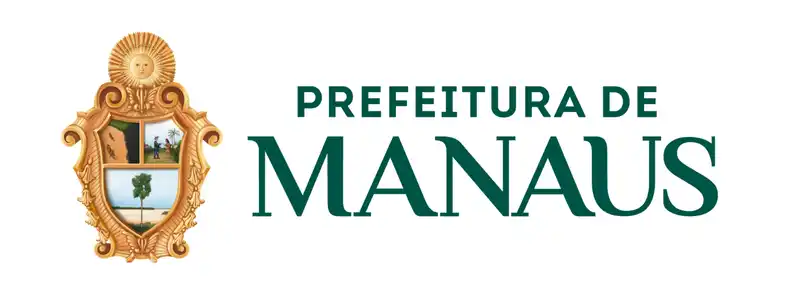 Manaus abre concurso com 63 vagas imediatas de até R$ 10 mil 1 Logotipo da Prefeitura de Manaus com brasão dourado à esquerda e o texto “Prefeitura de Manaus” em verde à direita