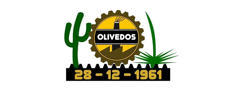 Olivedos/PB lança concurso com 37 vagas de até R$ 3.664,22 1 Brasão de Olivedos-PB com engrenagem central amarela e preta, cacto à esquerda, planta à direita e a data 28-12-1961 na base.