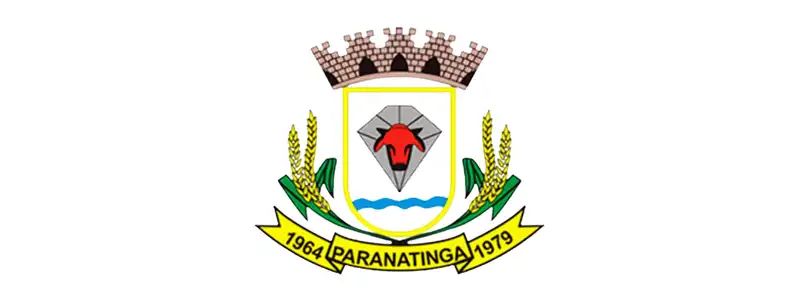 Paranatinga/MT abre 166 vagas de até R$ 6.1 mil em processo seletivo 1 Brasão da Prefeitura de Paranatinga com escudo central contendo figura geométrica e símbolo em vermelho, cercado por espigas de milho e faixa com as datas 1964 e 1979, coroado por mural coroado no topo.