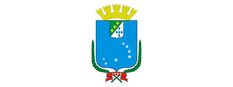 São Luís Abre 146 Vagas em Processo Seletivo no Combate às Endemias 1 Brasão de São Luis-MA com escudo azul, constelação de estrelas, pequeno escudo superior com cruzes e castelos, coroa mural dourada e ramos verdes com faixa vermelha “1685”.