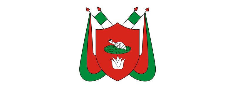 Silves/AM abre 174 vagas de até R$ 6 mil em processo seletivo 1 Brasão de Silves-AM em vermelho com escudo central, flor branca, tartaruga sobre vitória-régia e duas bandeiras verdes nas laterais.