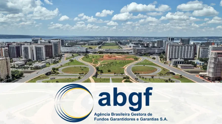Vista aérea de Brasília com o logotipo da ABGF, arte do concurso ABGF