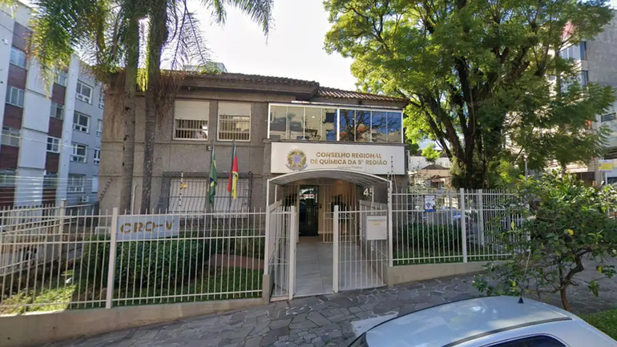 concurso CRQ RS: Fachada da sede do Conselho Regional de Química da 5ª Região, em Porto Alegre