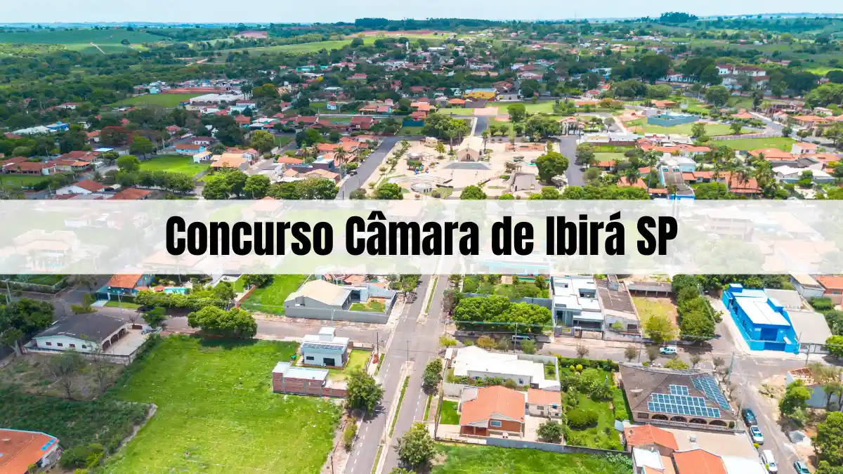 Concurso Câmara de Ibirá SP 2026 — vista aérea da cidade de Ibirá, no interior de São Paulo