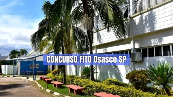 Concurso FITO Osasco SP divulga resultado provisório das provas objetivas 2 Fachada da FITO Osasco com texto concurso FITO Osasco SP