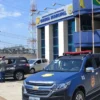 Viaturas ROMU em frente à sede da Guarda Municipal no concurso GCM Hortolândia SP