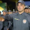 Policiais militares perfilados em solenidade destacam o concurso PMMA