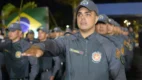 Policiais militares perfilados em solenidade destacam o concurso PMMA