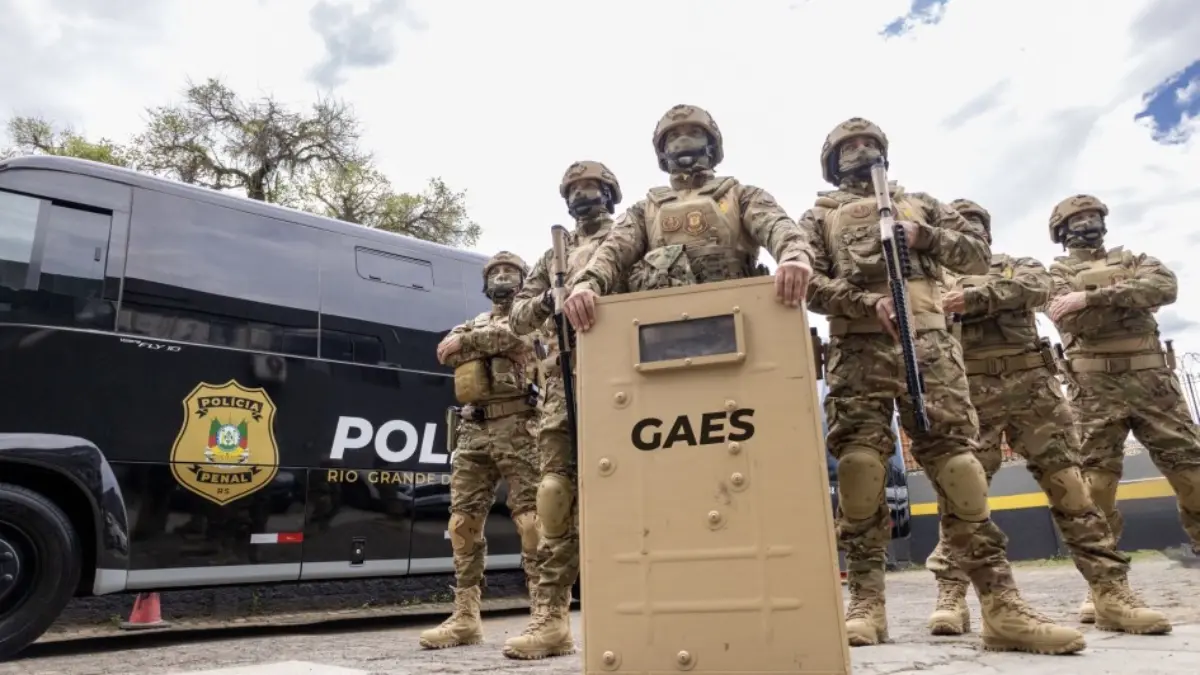 Agentes do GAES da Polícia Penal do RS em formação - concurso PPRS