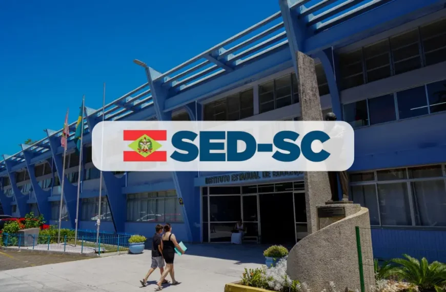 Concurso SED SC 2026 com vista do Instituto Estadual de Educação em Florianópolis