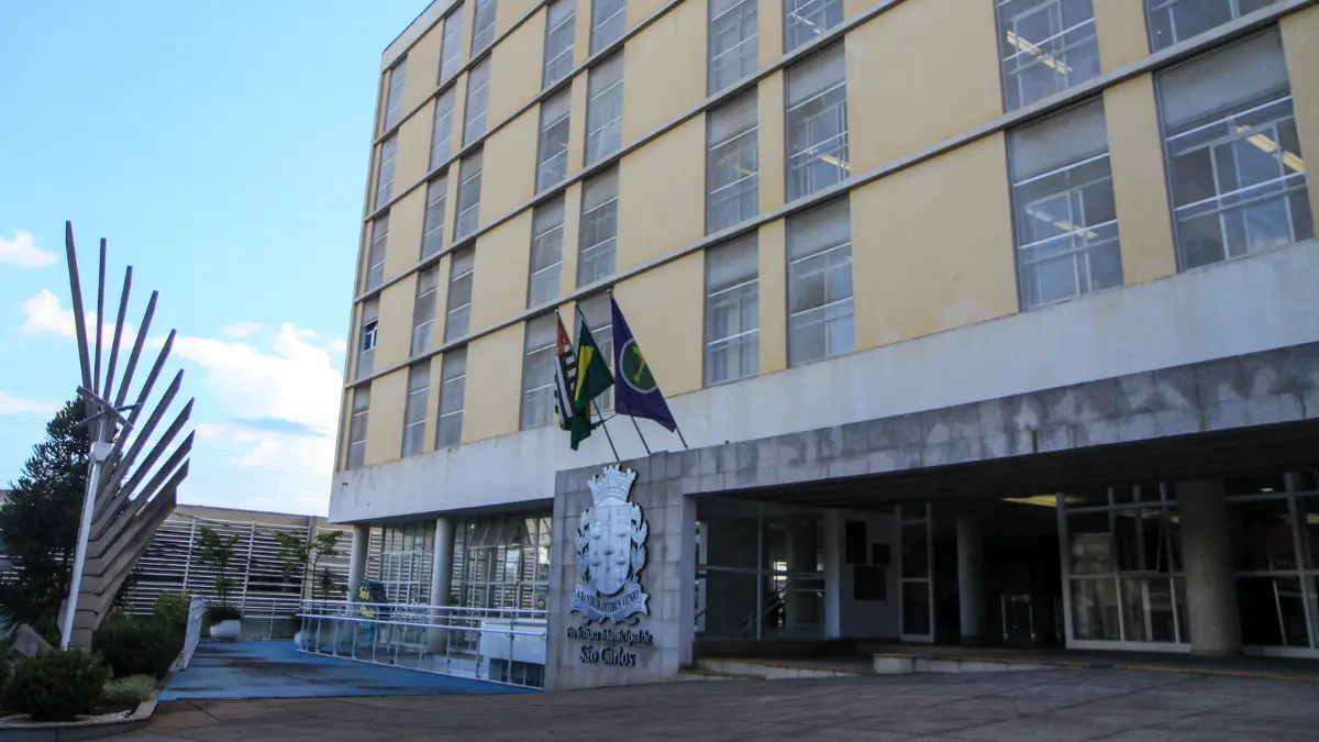Fachada da Prefeitura de São Carlos, sede do concurso São Carlos SP