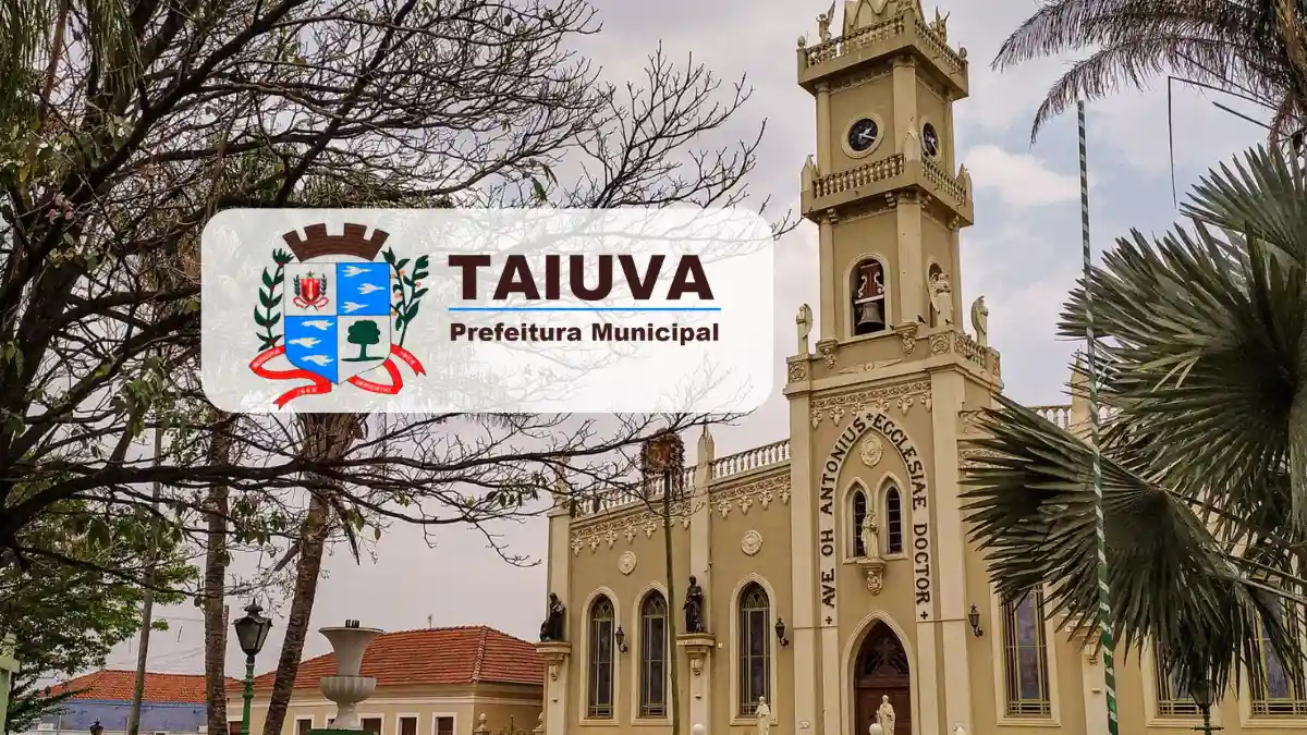 Concurso Taiúva SP abre 16 vagas com salários de até R$ 10,5 mil; veja detalhes 1 Concurso Taiúva SP: Igreja Matriz de Taiúva com destaque para ponto turístico da cidade