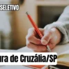 Cruzália/SP abre processo seletivo com salários de até R$ 4.042,50 3 Imagem de divulgação de processo seletivo da Prefeitura de Cruzália/SP, com mão segurando caneta sobre caderno e texto “Processo Seletivo” e “MDC Concursos” na arte. Foto: Montagem MDC Concursos/fotografierende/Unsplash