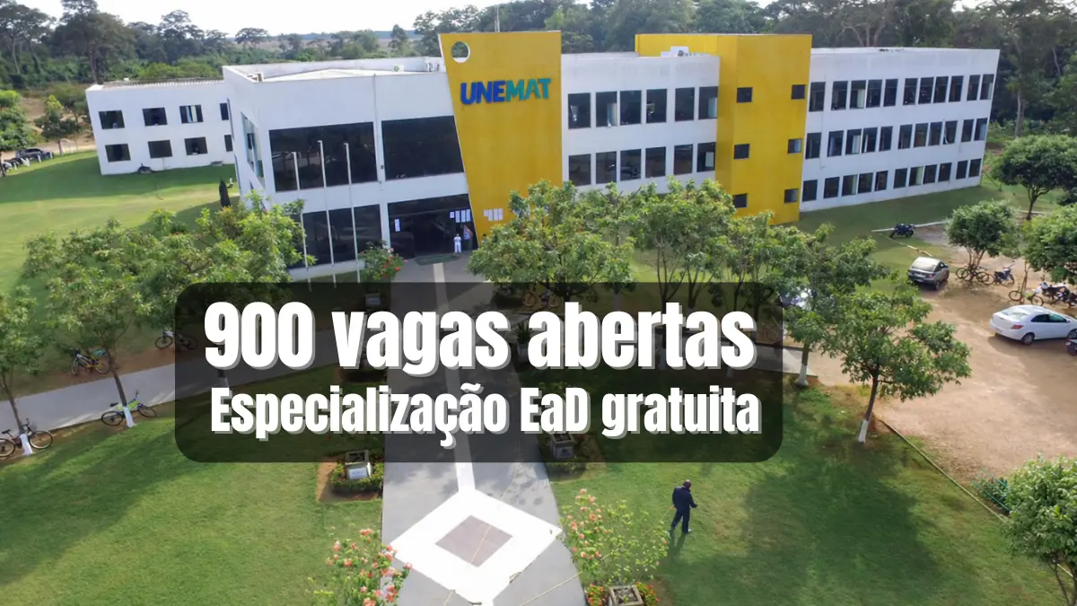 Especialização EaD gratuita UNEMAT abre 900 vagas; confira cursos e inscrição 1 Especialização EaD gratuita da UNEMAT com 900 vagas abertas em cursos de pós-graduação