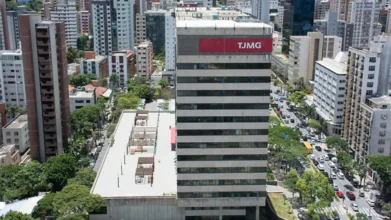 Vista aérea do edifício sede do TJMG, em Belo Horizonte, onde serão lotados estagiários selecionados no processo seletivo