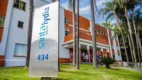 Placa vertical branca com o logotipo azul do Hospital Santa Lydia - Processo Seletivo FHSL
