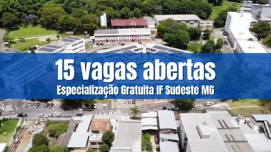 Especialização gratuita em metalurgia do IF Sudeste MG com 15 vagas abertas em campus visto de cima