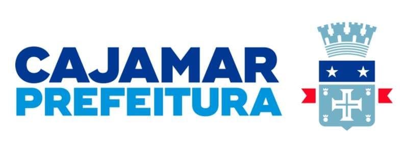 Cajamar - SP lança 2 concursos com salários de R$ 3.567,44 1 Logotipo institucional da Prefeitura de Cajamar, no estado de São Paulo, composto por dois elementos principais. À esquerda, as palavras “CAJAMAR PREFEITURA” estão escritas em letras maiúsculas, com “CAJAMAR” em azul escuro e “PREFEITURA” em azul claro. À direita, há um brasão com fundo azul claro, contendo uma cruz estilizada branca, estrelas, faixas vermelhas e uma coroa mural azul, simbolizando a autoridade municipal. A imagem representa a identidade visual oficial da administração pública de Cajamar.