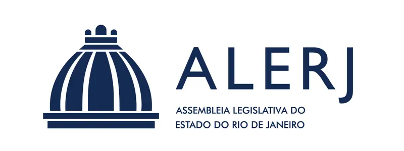 Edital Concurso ALERJ: 101 vagas imediatas de até R$ 44 mil 1 Logotipo da Assembleia Legislativa do Estado do Rio de Janeiro com ilustração azul da cúpula do Palácio Tiradentes e texto ALERJ.