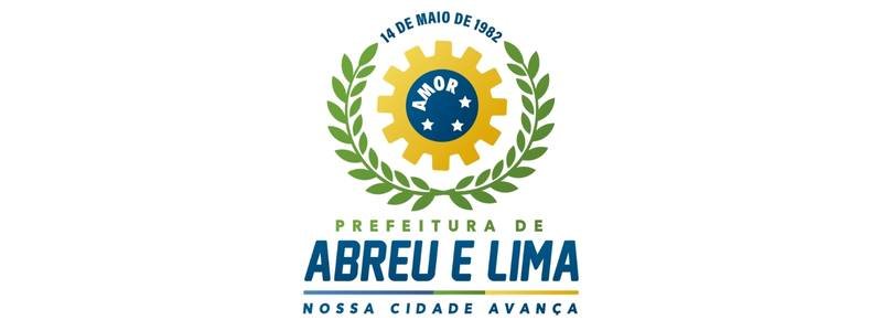 Abreu e Lima PE abre seleção com 98 vagas de até R$ 12 mil 1 Logotipo da Prefeitura de Abreu e Lima com engrenagem amarela, ramos verdes, estrelas e a palavra "AMOR" ao centro, além da data 14 de maio de 1982 e o slogan "Nossa cidade avança".