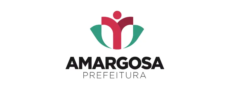 Processo Seletivo REDA: Amargosa-BA abre 230 vagas imediatas 1 Logotipo da Prefeitura de Amargosa com símbolo abstrato em vermelho e verde acima do nome em letras pretas.