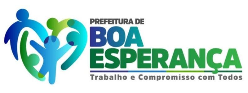 Boa Esperança MG abre concurso c/ 239 vagas de até R$ 20 mil 1 Logotipo da Prefeitura de Boa Esperança com ilustração de pessoas em forma de coração e a frase "Trabalho e Compromisso com Todos"
