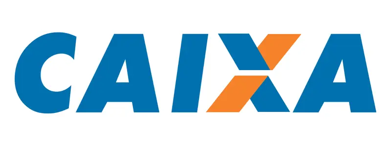 CAIXA abre concurso c/ 736 vagas e salários de até R$ 16,5 mil (Confira o Edital) 1 Logo da Caixa Econômica Federal com a palavra “CAIXA” em letras maiúsculas azuis e o “X” formado por dois traços em azul e laranja