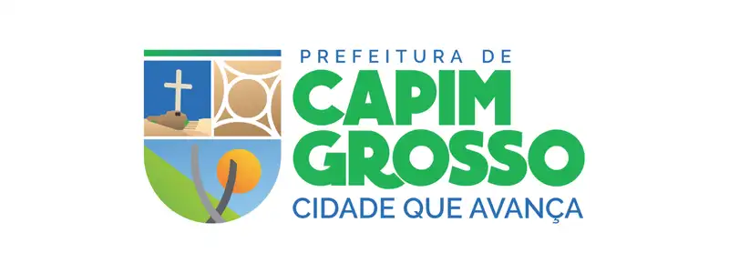 Capim Grosso BA abre seleção com 381 vagas de até R$ 5 mil 1 Logotipo da Prefeitura de Capim Grosso com brasão estilizado e slogan Cidade que Avança