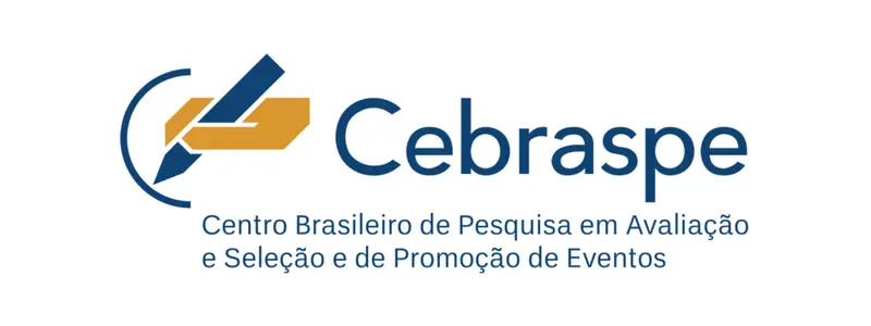 Como estudar para concursos organizados pelo Cebraspe 1 Logotipo do Cebraspe com símbolo gráfico em azul e dourado e o nome Centro Brasileiro de Pesquisa em Avaliação e Seleção e de Promoção de Eventos escrito abaixo