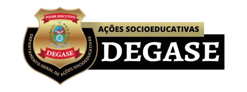 DEGASE RJ abre concurso com 564 vagas e de até R$ 4,4 mil 1 Logo do DEGASE RJ com brasão dourado à esquerda e a inscrição “Ações Socioeducativas DEGASE” em destaque à direita.