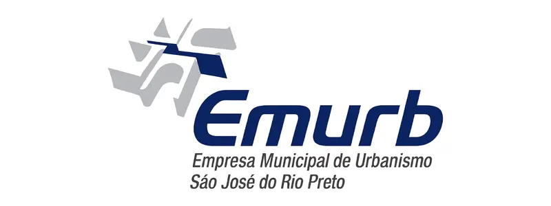 EMURB SJRP/SP abre 282 vagas de até R$ 3,5 mil em Processo Seletivo 1 Logotipo da EMURB, Empresa Municipal de Urbanismo de São José do Rio Preto, com nome em azul e símbolo geométrico em tons de cinza e azul.