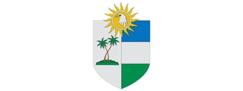 Prefeitura de Fernando Falcão MA abre concurso com 66 vagas 1 Brasão de Fernando Falcão MA com escudo dividido em quatro partes, contendo duas palmeiras, um campo azul, um campo verde e um sol com rosto de águia no topo