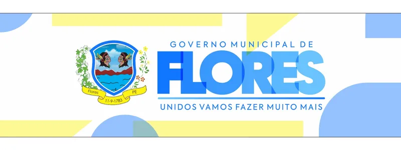 Logo da Prefeitura de Flores PE com brasão oficial e slogan unidos vamos fazer muito mais