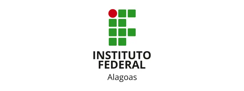 Logotipo do Instituto Federal de Alagoas - IFAL com símbolo em verde e vermelho ao lado do nome da instituição em fundo branco