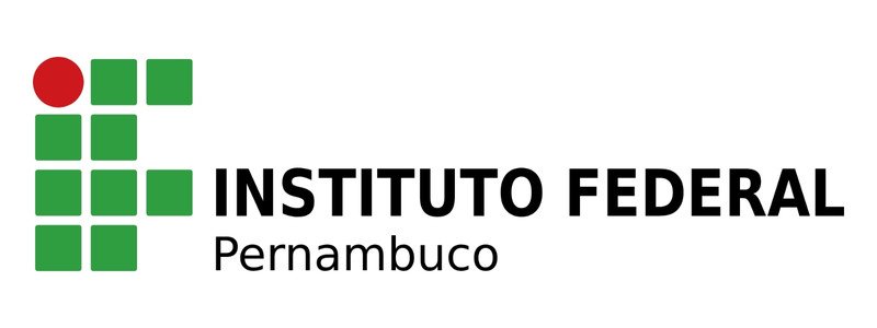 Logotipo do Instituto Federal de Pernambuco -IFPE com elementos gráficos em verde e vermelho ao lado do nome da instituição em texto preto.
