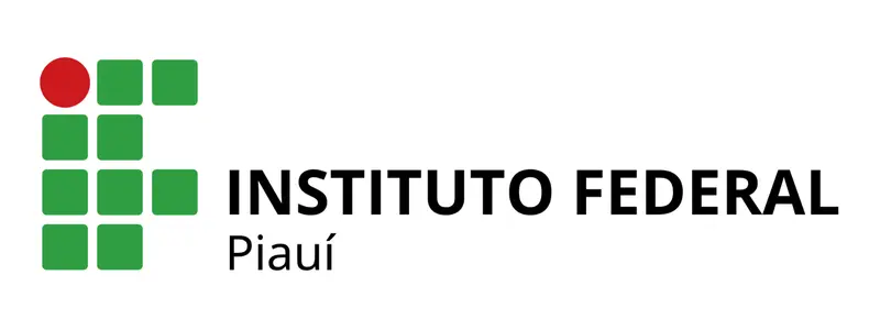 Logo do Instituto Federal do Piauí - IFPI com símbolo em verde e vermelho ao lado do nome escrito em preto
