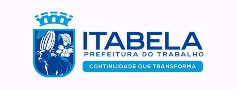 REDA Itabela abre 1203 vagas com salários de até R$ 7,5 mil 1 A imagem apresenta o logotipo da Prefeitura de Itabela, localizada no estado da Bahia. À esquerda, há um brasão em azul com elementos gráficos que incluem um boi, uma vagem de cacau e um ramo de café, simbolizando a economia local. Acima do brasão, uma coroa estilizada representa o poder público municipal. À direita, o texto em letras maiúsculas azuis diz “ITABELA PREFEITURA DO TRABALHO” e, logo abaixo, há uma faixa azul clara com os dizeres “CONTINUIDADE QUE TRANSFORMA”, destacando o lema da gestão. O fundo da imagem é branco, transmitindo simplicidade e clareza visual.