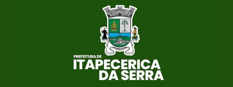 Concurso Itapecerica da Serra-SP: 41 vagas de até R$ 4 mil 1 Logotipo da Prefeitura de Itapecerica da Serra com brasão central em fundo verde e o nome do município em letras brancas abaixo.