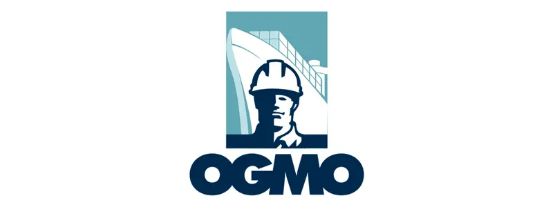 OGMO Recife e Suape abrem 722 vagas em processo seletivo 1 Logotipo do OGMO Recife com ilustração de trabalhador usando capacete à frente de um navio estilizado.