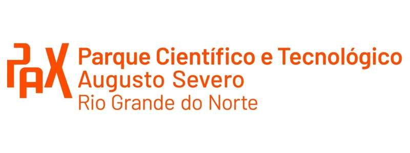 PAX RN abre processo seletivo com salário de R$ 5.600,00 1 Logo do Parque Científico e Tecnológico Augusto Severo do Rio Grande do Norte - PAX RN, com o nome escrito em laranja e destaque para a sigla PAX.