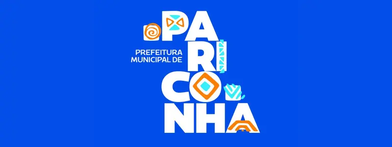 SEMED Pariconha-AL lança Processo Seletivo com 100 vagas 1 Logo da Prefeitura Municipal de Pariconha-AL com fundo azul e letras brancas estilizadas com elementos gráficos coloridos.